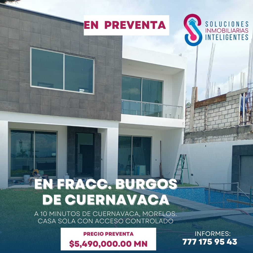 Casa en venta en preventa BURGOS  DE CUERNAVACA, EN MORELOS