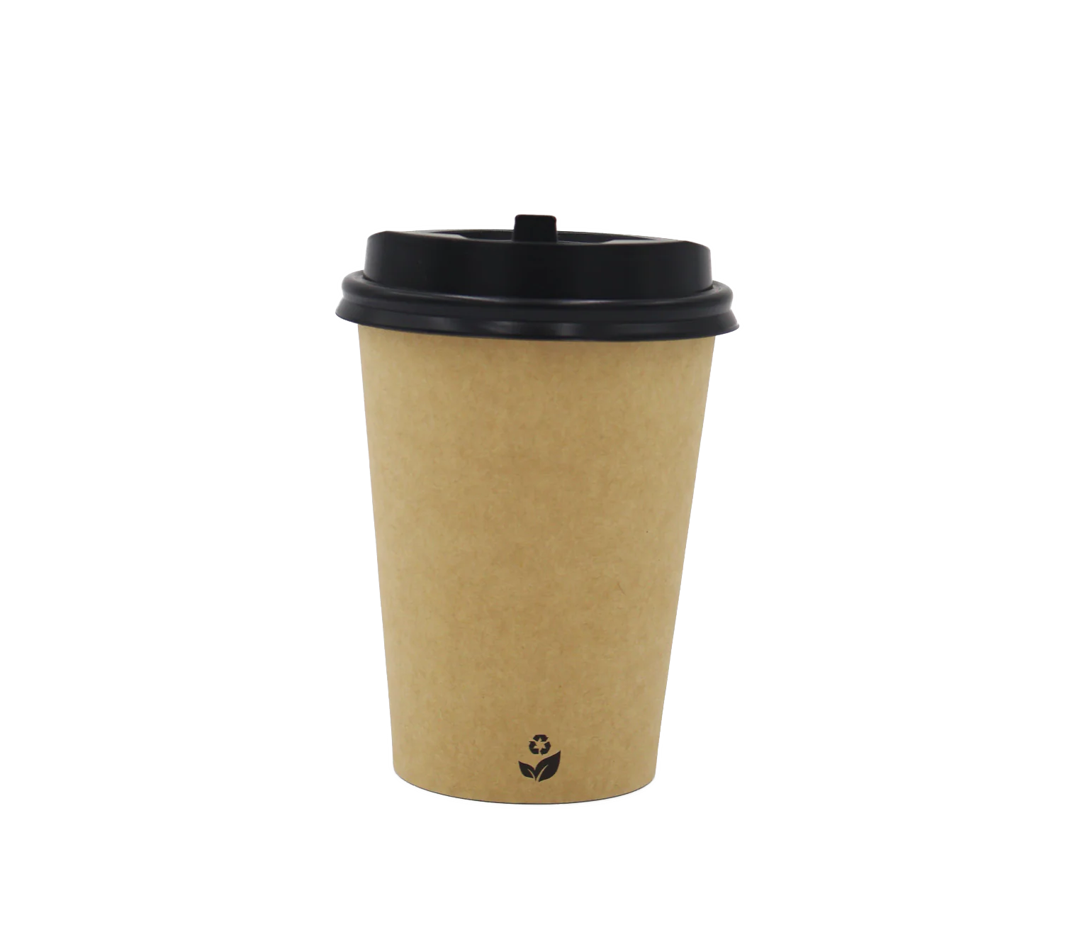 Paquete Vasos de Papel color Kraft con Tapa